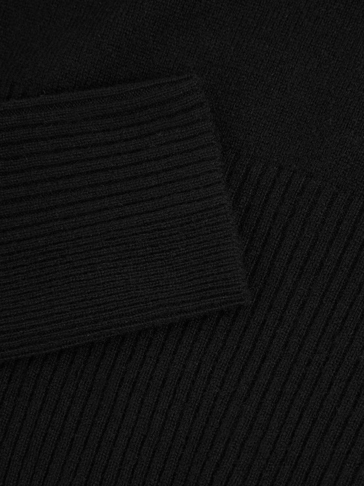 Reiss Black Annie Wool Blend Crew Neck Jumper with Cashmere - Image 5 of 5