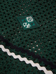 Reiss Dark Green Lucca Ché Crochet Contrast Trim Cuban Collar Shirt - Image 5 of 5