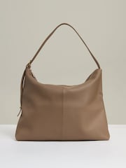 Reiss Taupe Vigo Grained Leather Tote Bag - Image 1 of 5