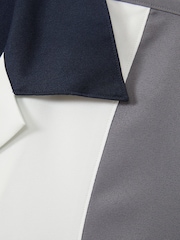 Reiss Blue Multi Dalorian Colourblock Cuban Collar Shirt - Image 6 of 6