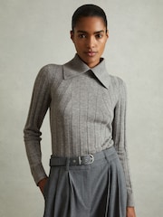 Reiss Winter Ribbed Guler Pulover - Image 3 of 5
