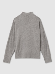 Reiss Grey Marl Alicia Wool Blend Funnel Neck Jumper - Image 2 of 5