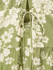 Mango Green Animal Prin Cut-Out Detail Dress - Image 5 of 5