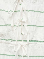 Mango Cream Bow Striped Dress - Image 4 of 4