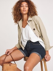 JD Williams Blue 24/7 Mid Denim Shorts - Image 1 of 4