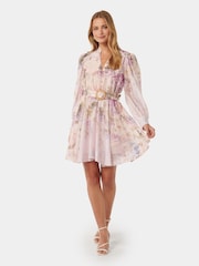 Forever New Cream Vienna Trim Detail Skater Dress contains Linen - Image 5 of 5