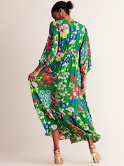 Boden Green V-Neck Puff Maxi Dress - Image 5 of 6