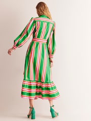 Boden Green Cotton Stripe Midi Shirt Dress - Image 4 of 7