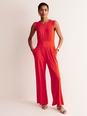 Boden Red Thea Jersey Jumpsuit - Image 1 of 5