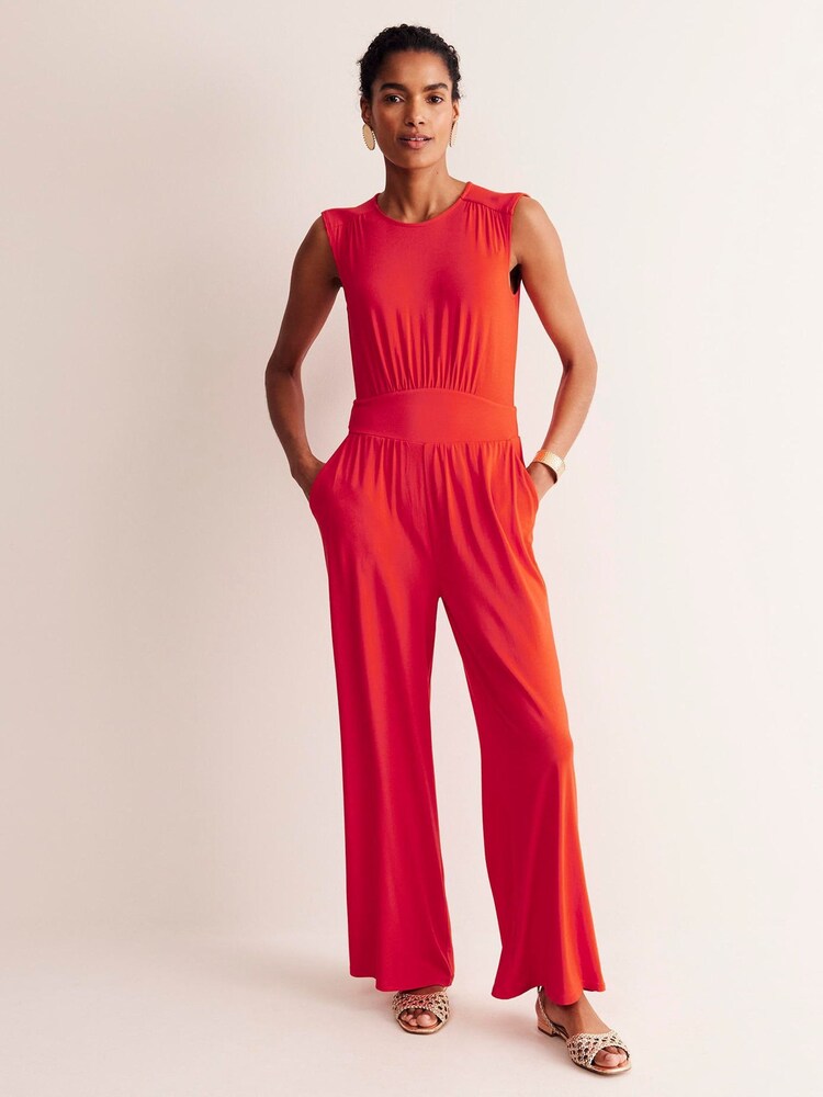 Boden Red Thea Jersey Jumpsuit - Image 1 of 5