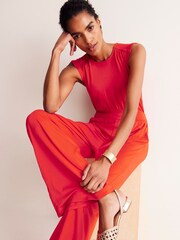 Boden Red Thea Jersey Jumpsuit - Image 4 of 5