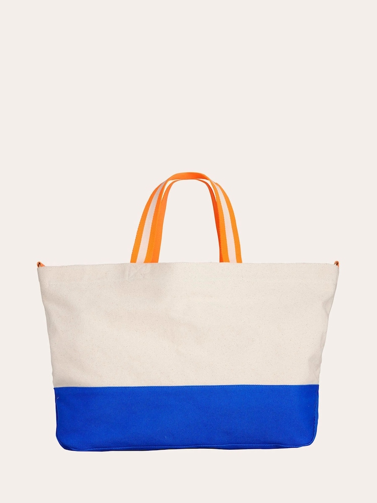 Boden White 100% Cotton Canvas Weekender Tote Bag - Image 1 of 4