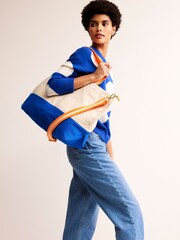 Boden White 100% Cotton Canvas Weekender Tote Bag - Image 4 of 4