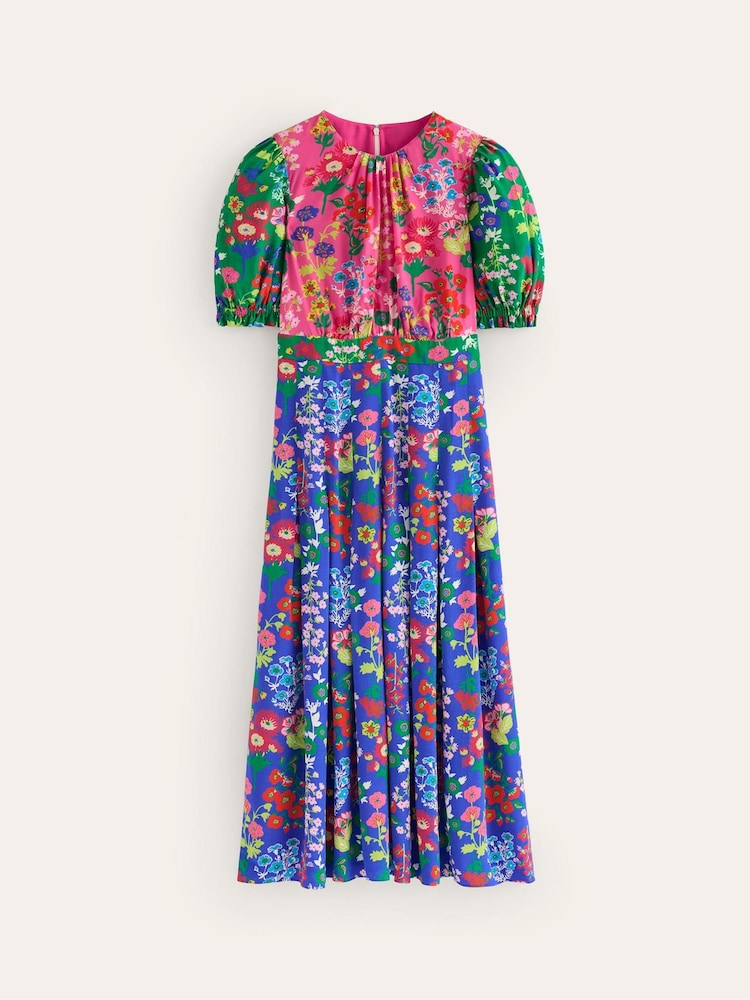Boden Pink Liv Pleat Detail Midi Dress - Image 6 of 6