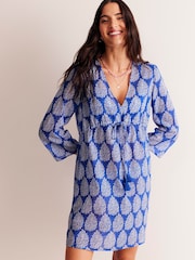 Boden Blue 100% Cotton Beach Short Kaftan - Image 1 of 5