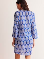 Boden Blue 100% Cotton Beach Short Kaftan - Image 2 of 5