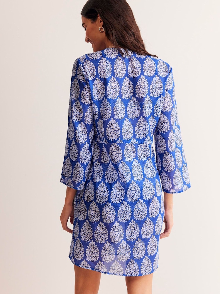 Boden Blue 100% Cotton Beach Short Kaftan - Image 2 of 5