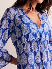 Boden Blue 100% Cotton Beach Short Kaftan - Image 4 of 5