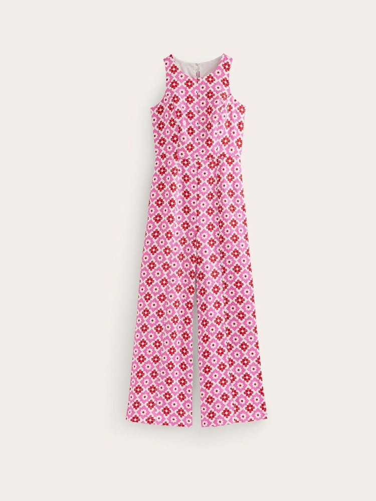 Boden Pink Tall Carla 100% Linen Jumpsuit - Image 5 of 5 Boden Pink Tall Carla 100% Linen Jumpsuit - Image 5 of 5