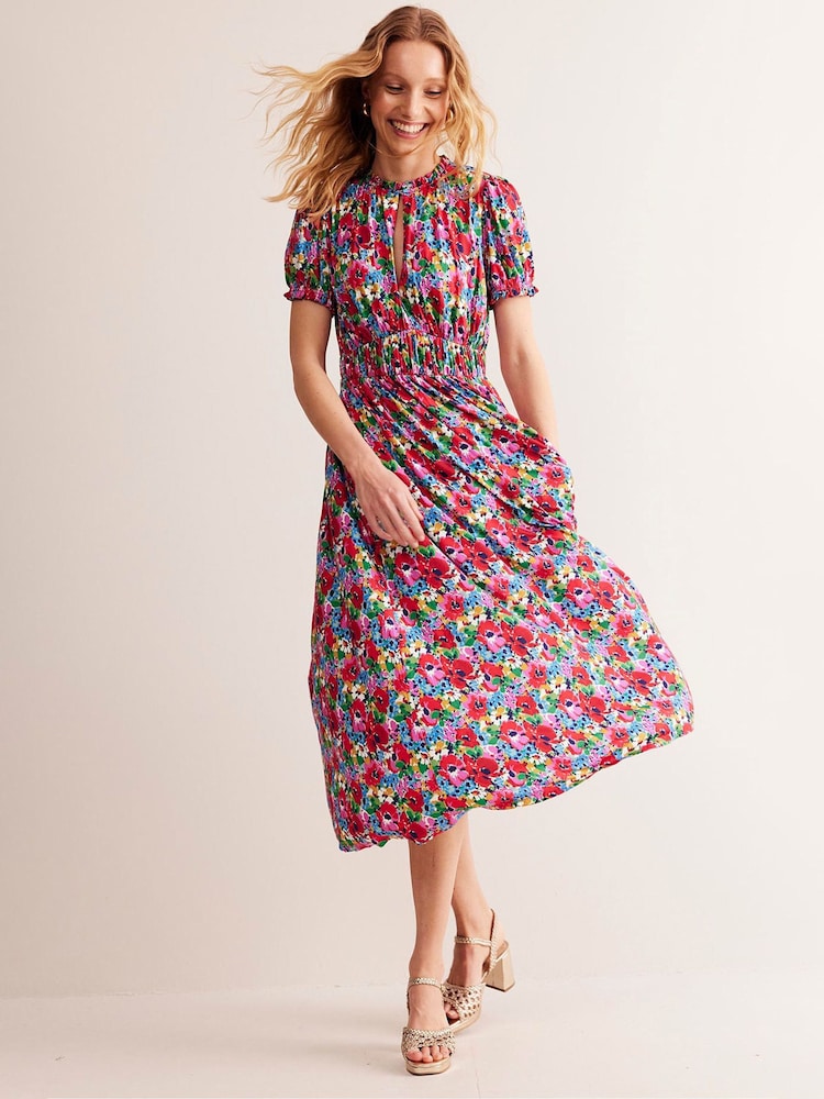Boden Red Rosanna Jersey Midi Tea Dress - Image 1 of 5 Boden Red Rosanna Jersey Midi Tea Dress - Image 1 of 5