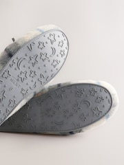 Blue/Ecru Check Mocassin Slippers - Image 7 of 9