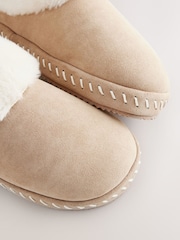 Tan Brown Faux Fur Lined Shoot Slippers - Image 8 of 9
