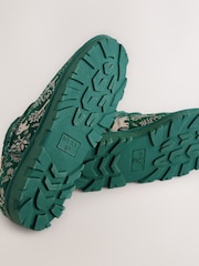 Green Woodland Faux Fur Lined Suede Shoot Slippers - Image 8 of 8