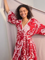 Laura Ashley Red Josette Dressing Gown - Image 1 of 6