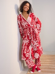 Laura Ashley Red Josette Dressing Gown - Image 2 of 6