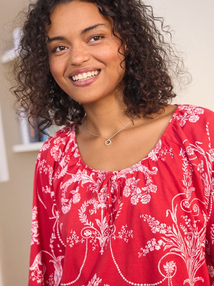 Laura Ashley Red 100% Cotton Pyjamas - Image 4 of 5