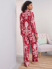 أحمر - طقم بيجامة Josette بأزرار كاملة من Laura Ashley - Image 3 of 11