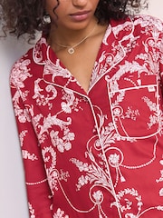 أحمر - طقم بيجامة Josette بأزرار كاملة من Laura Ashley - Image 5 of 11