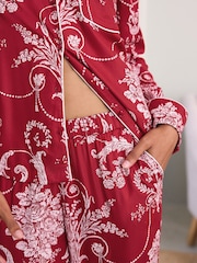 أحمر - طقم بيجامة Josette بأزرار كاملة من Laura Ashley - Image 6 of 11