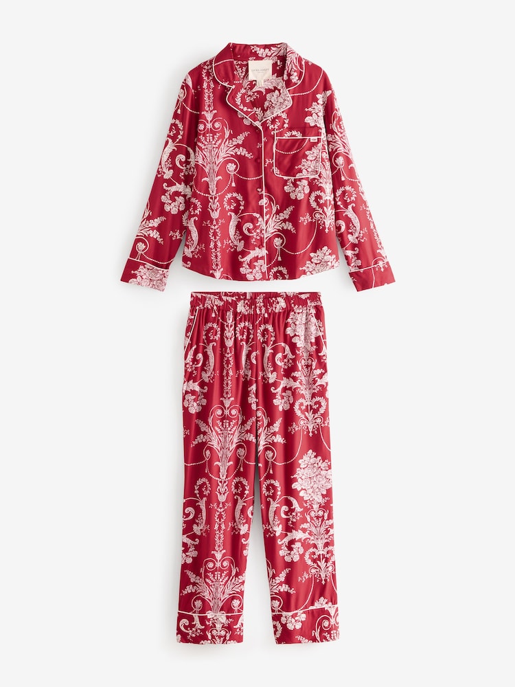Rood - Laura Ashley Josette pyjamaset met knoopsluiting - Image 7 of 11