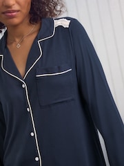 Laura Ashley Navy Button Through Night Shirt - Image 4 of 9