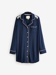 Laura Ashley Navy Button Through Night Shirt - Image 7 of 9