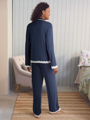 marine - Laura Ashley Pyjama boutonné en modal - Image 4 de 13