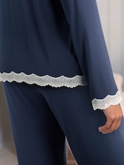 marine - Laura Ashley Pyjama boutonné en modal - Image 6 de 13