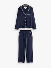marine - Laura Ashley Pyjama boutonné en modal - Image 7 de 13