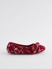 Laura Ashley Red Ballet Slippers - Image 2 of 5