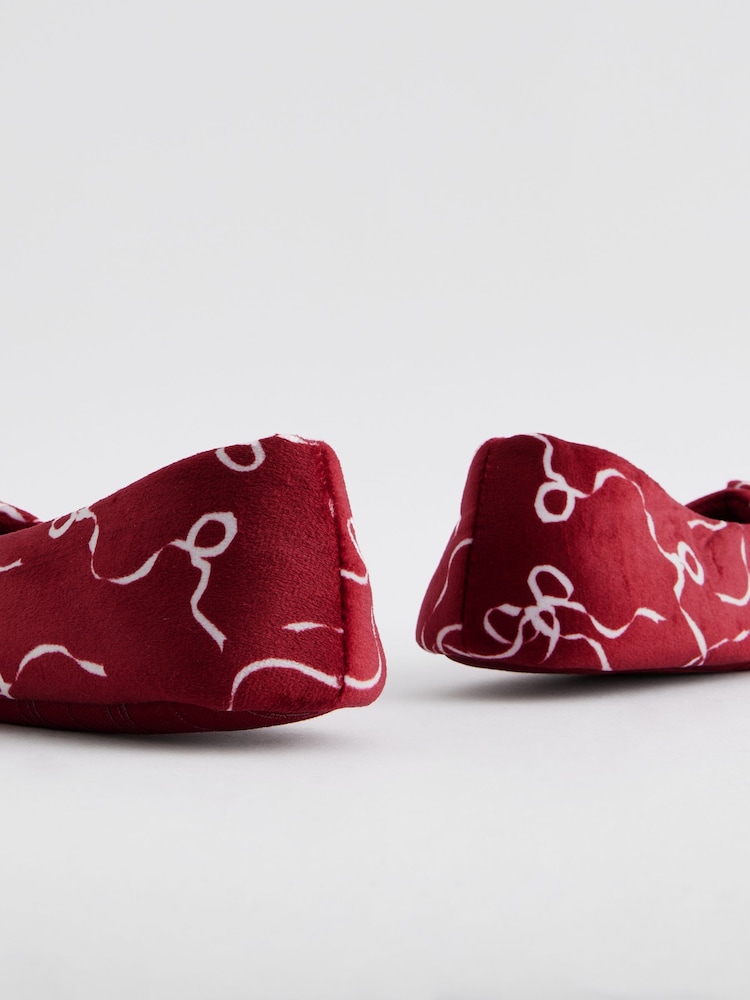 Laura Ashley Red Ballet Slippers - Image 3 of 5