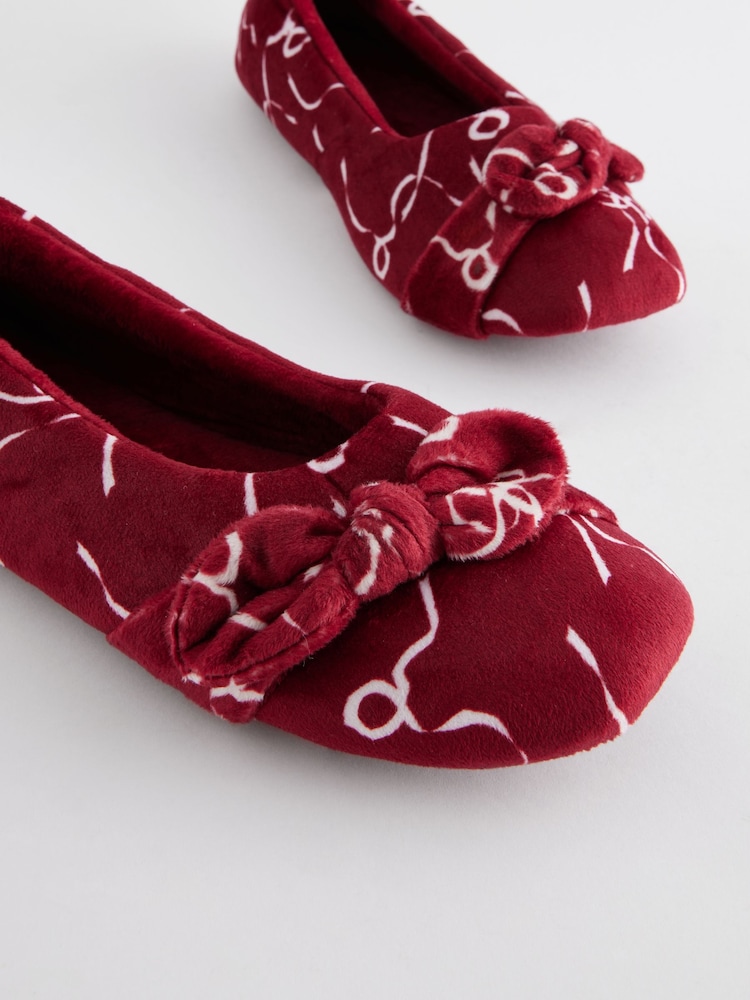 Laura Ashley Red Ballet Slippers - Image 4 of 5