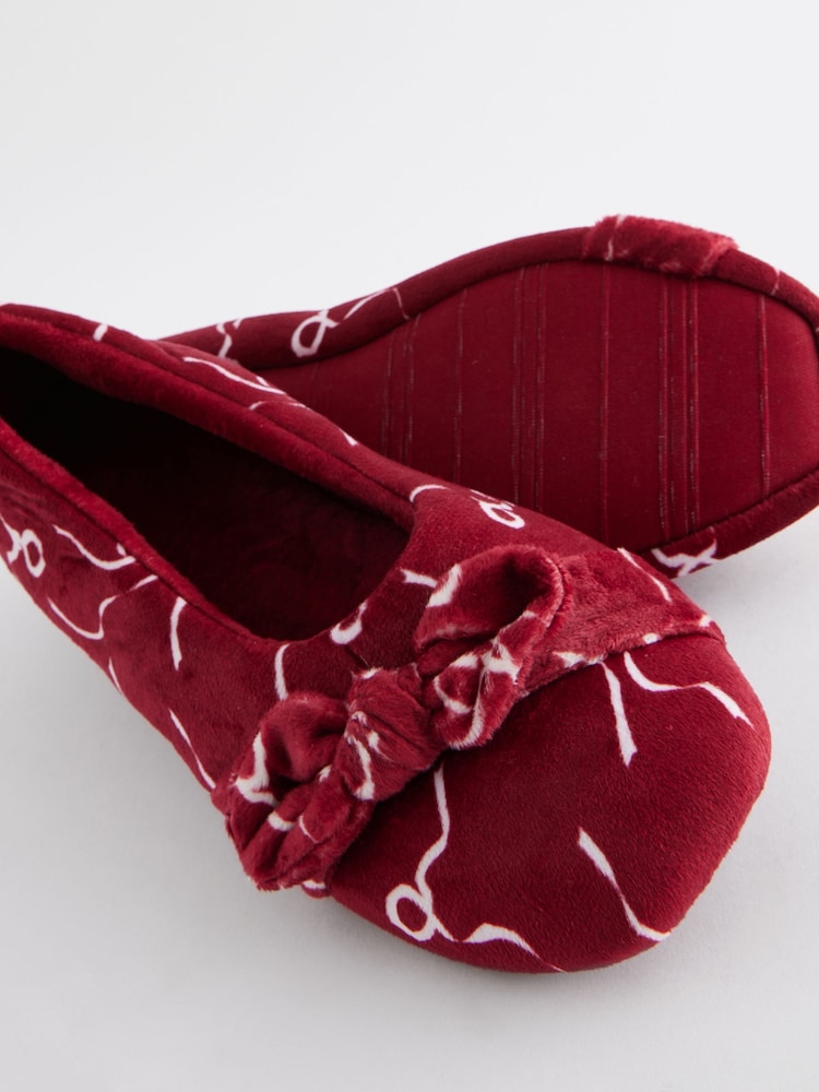 Laura Ashley Red Ballet Slippers - Image 5 of 5