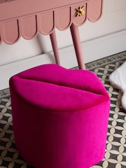 Rockett St George Luxe Needlecord Velvet Harrys Pink Lips Stool - Image 1 of 5