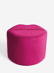 Rockett St George Luxe Needlecord Velvet Harrys Pink Lips Stool - Image 5 of 5