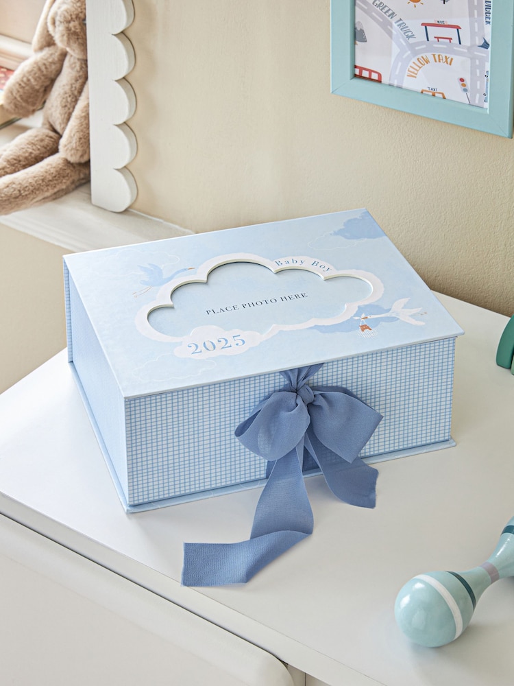 Blue Baby Boy Born in 2025 Keepsake Box - Image 1 of 5