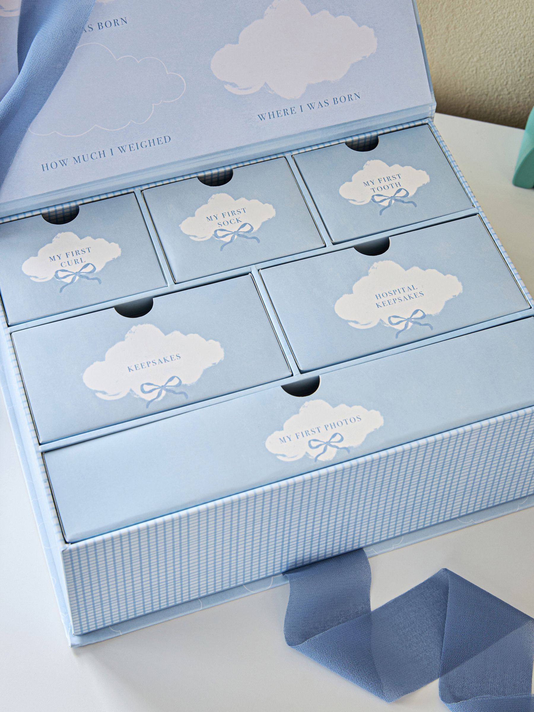 Buy Blue Baby Boy Born in 2025 Keepsake Box from the Next UK