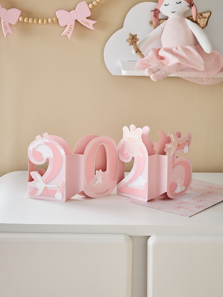 Babymeisje Born in 2025 pop-upkaart - Image 1 of 1