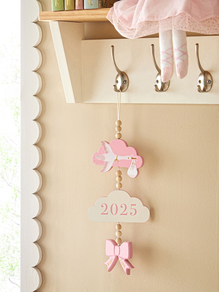 Pink Baby Girl Born in 2025 Hanging Decoration - Image 1 of 5
