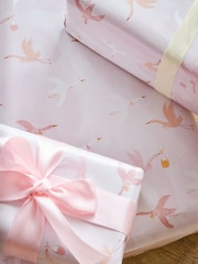 Geschenkpapier mit Storch und Baby-Mädchen Motiv, 10 m - Bild 2 von 4